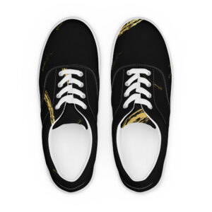 HER Black n Gold Empowered Soles Women’s lace-up canvas shoes